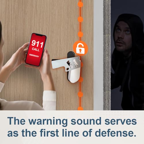 CGPLUS Security Door Stopper Alarm SEDOLI 100DB Siren for Safe Stay, Home, Travel - color: alarm ivory
