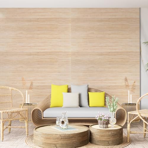 Art3d 48 x 96 in Natural Bamboo Wall Panel, 2-Pack, Light-Carbonized - color: Light-carbonized, size: 2-48 inches x 96 inches