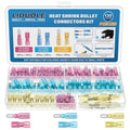 130Pcs Heat Shrink Bullet Connectors 22-10 AWG Bullet Connector Terminals Set Male Female Electrical Wire Terminal Connectors Assortment Kit for Wiring
