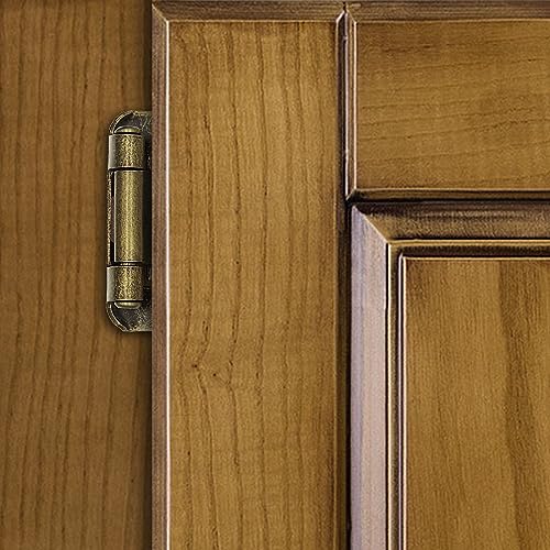 50 Pack (25 Pairs) 1/2 Inch Overlay Partial Wrap Hinges Antique Brass - color: Antique Brass, size: 50 Pack (25 Pairs)