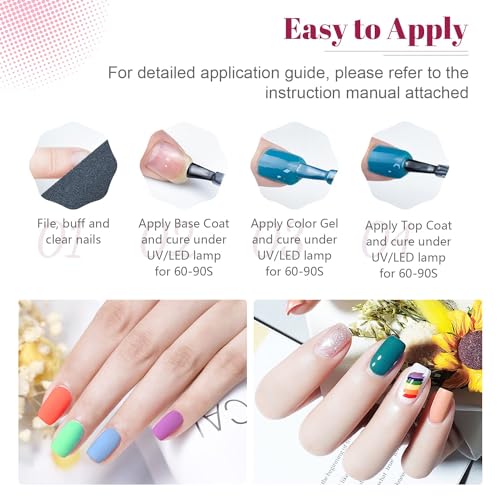 JODSONE 36 PCS Gel Nail Polish Starter Kit U V Light and Dark Series Gel Nail Set No Wipe Base Matte and Glossy Top Coat All Kinds of Manicure Tools - color: KIT-11