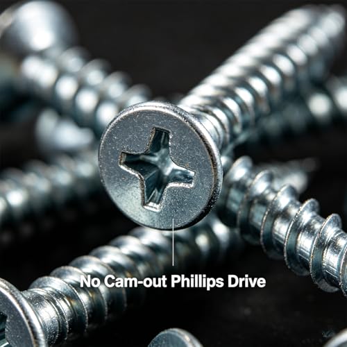 5 Sizes 202pcs Galvanized Wood Screws Assortment Kit,Wood Screws for Drywall,Phillips Drive Self Tapping Dry Wall Screws - size: 5 Kits(202pcs)