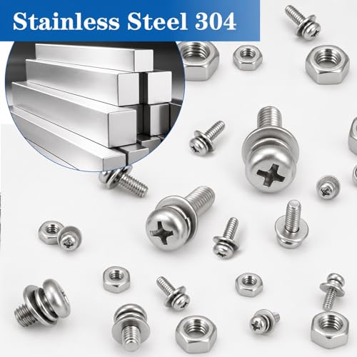970PCS Machine Screws Assortment Kit Phillips Pan Head 304 SS M2-M5 - size: SS M2M2.5M3M4M5 970PCS