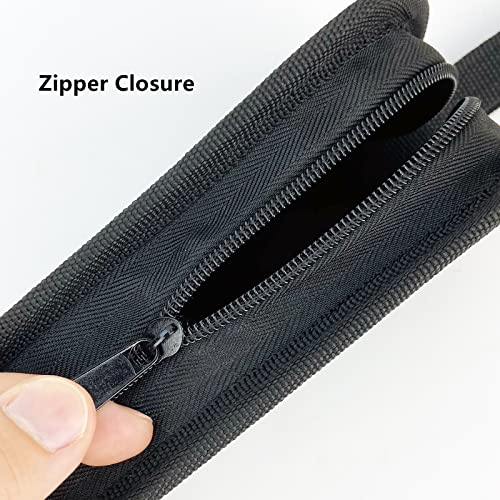 Umaki 2pack Small Tool Pouch Organizer, Canvas Zipper Pouch with 13 Adjustable Loops and a Storing Belt, Utility Tool Bag for Craft Making, Maintenance, Electrician and Carpenters, 8'' x 4'', Black - color: black-2pcs