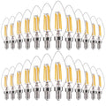 FLSNT 60W Equivalent LED Chandelier Light Bulbs, Dimmable LED B11 E12 Candelabra Base Bulbs, 3000K Warm White, 500LM, 24 Pack - color: 3000k Warm White, size: 24 Count (Pack of 1)