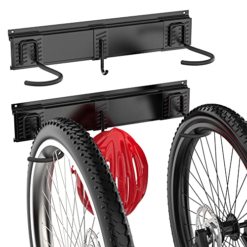 Ultrawall Bike Rack, Garage Bike Rack Wall Mount for 2 Bicycle and 1 Helmet - size: 2 bike
