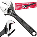 SEDY 8-Inch Adjustable Wrench, Black Oxide Finish Wide Jaw Spanner with Inch/Metric Scale, Premium Drop Forged Steel for Automotive Plumbing and Household Repairs - size: 8 Inch