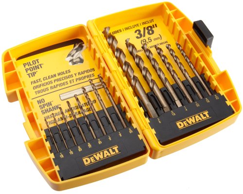 DEWALT DW1169 14-Piece Pilot-Point Twist Drill Bit Assortment - size: 14 Pieces, style: Single Unit