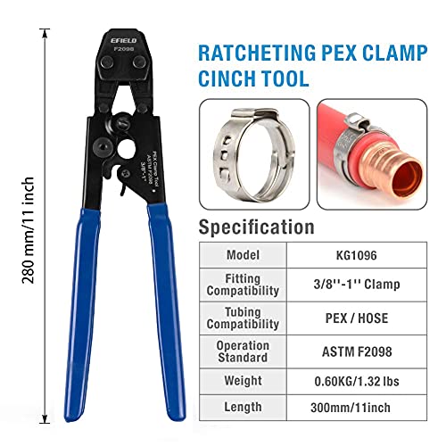 EFIELD 1/2 inch 2x75 ft Pex-b Pipe/Tool Kit- Pex-b Tubing Blue & Red 150ft - size: 1/2 Inch 2x75 ft Tool Kit/Clamp