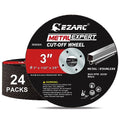 EZARC Metal Cut Off Wheels 3 x 1/32 x 3/8-Inch, 24-Pack - size: 24PCS 3” x 1/32” x 3/8”