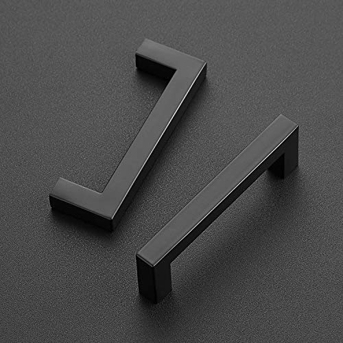 Ravinte Matte Black Cabinet Handles Square Pulls 3-3/4 Inch 10 Pack - size: 4-1/4 Inch (3-3/4 Inch Hole Center)