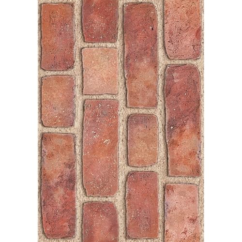 Main Street Peel and Stick Wallpaper Sheets, Red Brick, 12-Pack - style: Red Brick