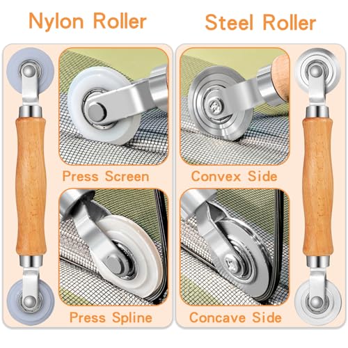 King&Charles Window Screen Replacement, 6in1 Window Screen Door Repair Kit - color: Gray, size: 48"×118"