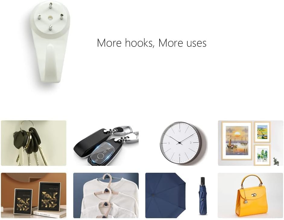 60PCS Concrete Wall Hooks，Picture Hanging， Powerful Hardwall Drywall Hooks Non-Trace Hanging for Picture Photo Frame Clock (S) - size: Small