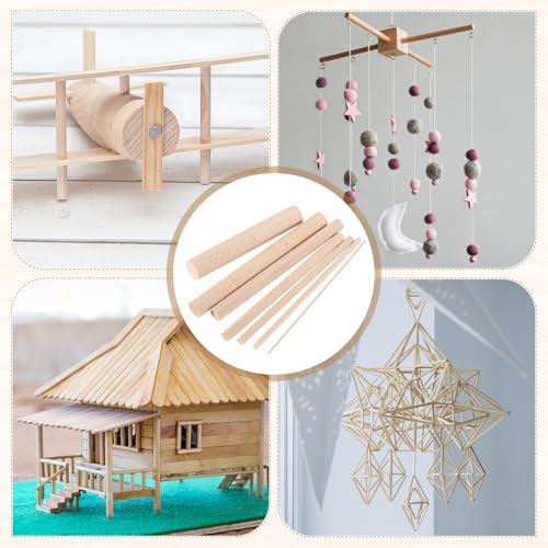 MECCANIXITY Pack of 10 Wooden Dowel Rods 3mm 1/8x12 Round Wooden Rod - size: (3mm)1/8 x 12 Inch