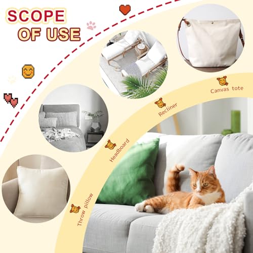 Cahomo Linen Repair Tape 4x79 inch, Self Adhesive Linen Fabric Patches, Linen Fabric Patch Tape Kit, Fabric Repair Tape for Linen Sofas, Headboards, Chairs, Pillows, Curtains - Beige - color: Beige, size: 4x79 inch