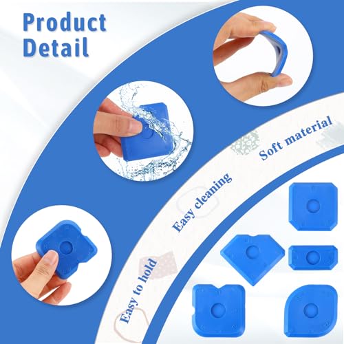 10 PCS Silicone Caulking Tool Set, Sealant Finishing Tool, Caulk Remover Tool, Portable Sealant Scraper, Reuse Grout Scraper for Kitchen Bathroom Floor Window Sealant Sealing Sink (Blue) - style: 10PCS