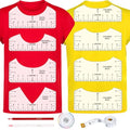 12pcs Tshirt Ruler Guide for Vinyl Alignment, T Shirt Measurement Accessories Tools for Cricut Heat Press & Cameo & HTV Transfer Vinyl, Stocking Stuffers Gifts for Women (White) - style: Tshirt Ruler-12-White