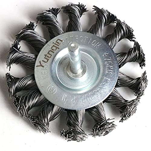3PCS 3 Inch Knotted Wire Wheel Brushes Kit for Drill with 1/4-Inch Shank,Twist Brush Set Perfect for Rust Removal, Corrosion and Paint,Wire Wheels for Power-Operated Grinders - size: 3 inches