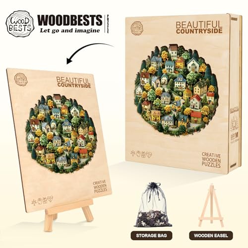 Wooden Puzzle for Adults-Beautiful Countryside Wood Jigsaw Puzzle-S-85 PCS - color: Beautiful Countryside, size: Small