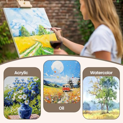 26pcs Paint Brush Set, with Palette Scraper and Canvas Roll