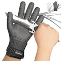 Schwer Ultimate Cut Resistant Gloves Beyond ANSI A9, Reinforced Stainless Steel Glove, Food Grade Mesh Metal Gloves for Butcher Meat Cutting, Oyster Shucking, Mandoline, PR1708 (L, 1 PCS) - size: Large (Pack of 1), style: 4.0 Reinforced Steel