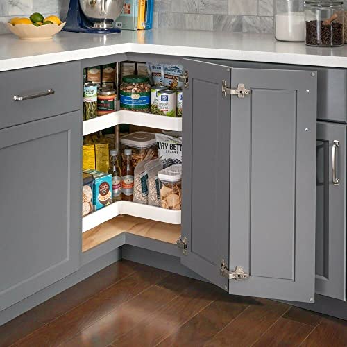 ANGSTROM 2-Pack Lazy Susan Cabinet Hinges, Full Overlay Concealed European Style for Outer Corner Door, 3D Adjustable Clip-On (135-Degree) - size: 135deg