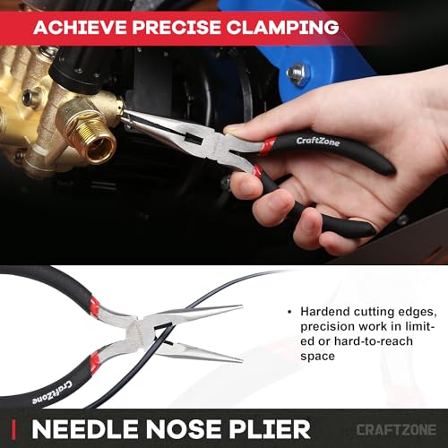 10PC Pliers and Wrench Set with Storage Rack – Includes Channel Lock | Long Needle Nose | Diagonal Cutter | Groove Joint | Linesman & Mini Plier, Carbon Steel Tool Kit for DIY and Home a Gift for Man - size: 10pc