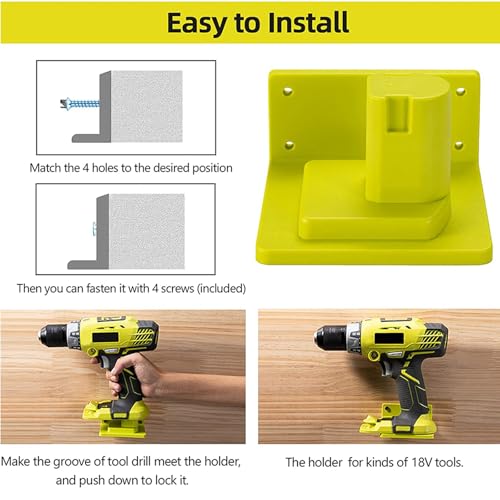 20 Pack Tool Holder Compatible with Ryobi 18V Wall Mount Plastic - size: 20 Pack