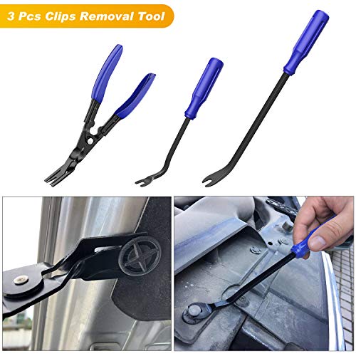 GOOACC - GRC-49 19Pcs Trim Removal Tool Set & Clip Plier Upholstery Remover Nylon Car Panel Removal Set with Portable Storage Bag - color: Blue