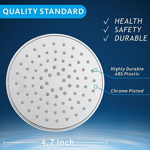 High Pressure Shower Head - 4.7“ Powerful Bathroom Pressure Boosting Rain Showerhead - Perfect Universal Replacement for Rainfall Shower Heads (Chrome) - style: 1 Pack Chrome
