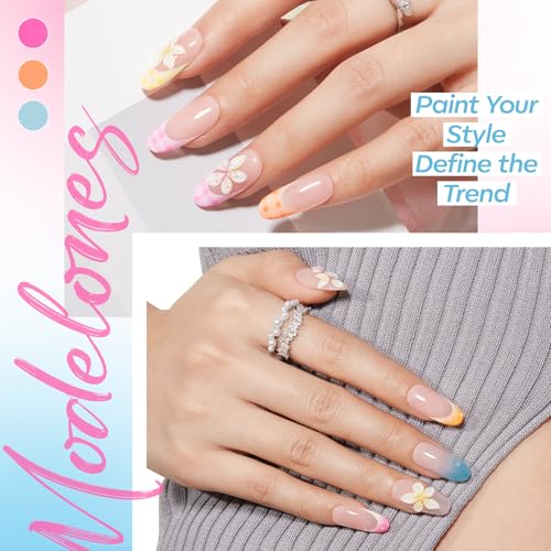 modelones Gel Nail Polish Set 6 Colors White Pastel Yellow Pink Orange Nude - color: A A2 White Pastel