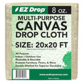EZ Drop Painter's Large Canvas Fabric Drop Cloth for Painting (20 ft. x 20 ft.) - size: 20 ft. x 20 ft.