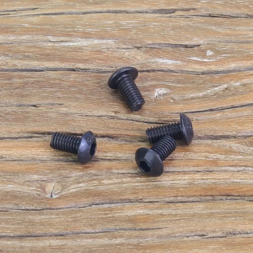 105 Pieces M3 x 6mm Button Head Socket Cap Screws, Thread Pitch 0.5mm, Sutemribor M3 Black Screws, 10.9 Grade Alloy Steel, Black Oxide Finish, Fully Threaded - size: M3 x 6mm, style: Button Head