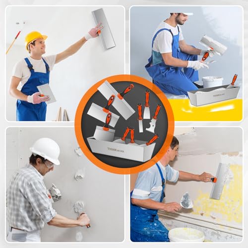 THINKWORK Drywall Knife Set, 10Pcs Drywall Tools Kit