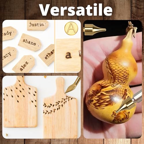 Wood Burning Tips Letters,Wood Burning Alphabet Template for Embossing and Carving Crafts
