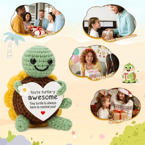 Xinezaa Gifts for Women, Crochet Turtle 60 in Retractable Tape Measure - style: awesome