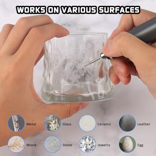 Engraving Pen Kit Cordless Rotary Tool with Carry Case Rechargeable Engraver with 47 Bits for Wood Carving Glass ,Jewelry Making,DIY Crafts,Artists and Hobbyists - size: 43pc