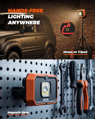 Rechargeable Work Light, 2000LM Magnetic Work Light with 4 Lighting Modes - color: Orangish