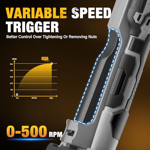 3/8" Cordless Ratchet Wrench Fit DEWALT 20V Battery, 88Ft-lbs(120N.m)500RPM - color: Gray