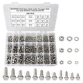 480PCS Metric Hex Head Bolt Assortment, M4 M5 M6 Machine Screw Assortment Kit, A2-70 304 Stainless Steel Hex Bolts and Nuts Kit, Assorted Nuts and Bolts Assortment Kit, Flat & Spring Lock Washers - size: G. M4 M5 M6