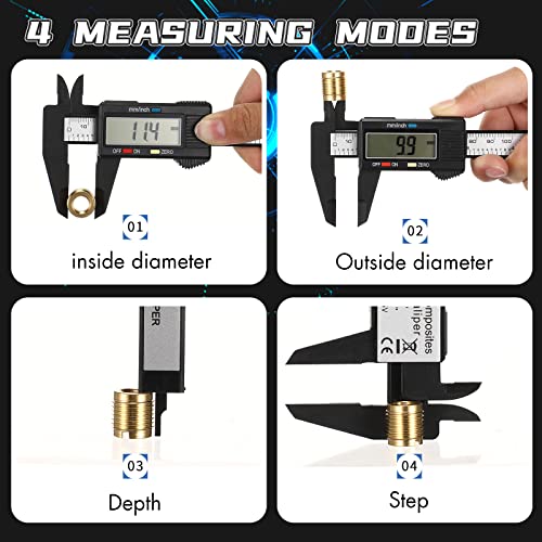 Digital Caliper,0-6 inch/150 mm,inch and Millimeter Conversion,LCD Screen