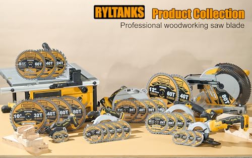 7-1/4 Inch Circular Saw Blade, 5/8” Arbor,24T for Framing&40T for Ripping and Cross Wood Cutting &60T for Fine Finish&140T for Plywood/OSB/Plastic, 4-Pack