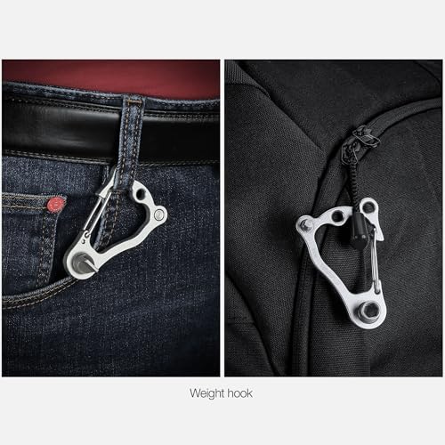 LEOFOTO MPL-2 Multi-function Photography Tool for Tripod, Handy Survival Multi-Tool with Flat Bit, 4mm Allen Bit and 7mm Hex Socket, Portable and Compact Design Weight Hook Carabiner for Tripod - color: Mpl-2