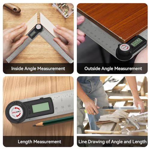 GemRed 82305 Digital Angle Finder Protractor (Stainless steel 300mm)