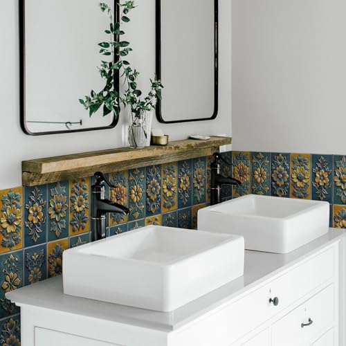VICCI 64Pcs Tile Decals 8" x 4" Peel & Stick Kitchen Backsplash - color: Sjm-306, size: 8x4IN*64PCS