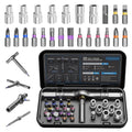 25-in-1 Ratcheting Screwdriver Set with Magnetic S2 Steel Bits, Multi Bit Screwdriver Tool Kit with Storage Case for Electronics Repair, Furniture Assembly, Computer, Bicycle & DIY Home Tools - size: 25 in 1 Grey