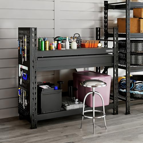 WORKPRO 50" Heavy Duty Workbench with Pegboard & Drawer - size: 50 inch