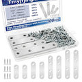108PCS 4Sizes Flat Metal Brace Brackets Mending Plates for Wood Stainless Steel Bracket Plate with Holes (46mm/56mm/76mm/96mm) YY001 - color: Silver, size: Flat style
