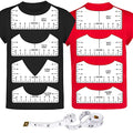 9Pcs Tshirt-Ruler Guide to Center Vinyl, Transparent V-Neck/Round PVC Ruler for Alignment, Heat Press, Children Youth Adult, Front and Back Measurement (10in) - style: Tshirt Ruler-9-Balck